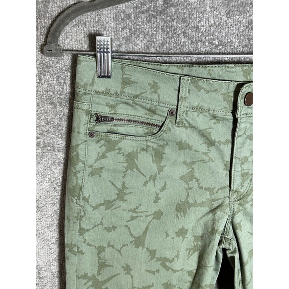 Gap 1969 Ankle Zip Skinny Legging Jeans Women Size 25 Stretch Green Floral - Picture 7 of 13